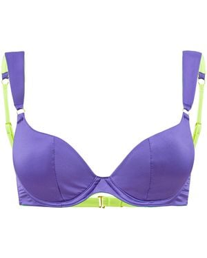 Ekcentrik Rain Satin Balconette Bra - Purple