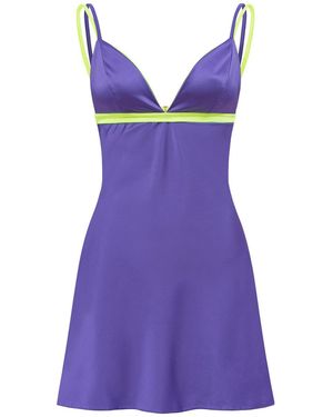 Ekcentrik Rain Satin Slip Dress - Purple