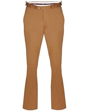 DAVID WEJ Paco Loose Fit Chinos Trouser With Side Adjusters - Brown