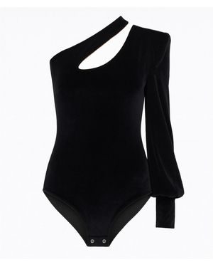 The Molc Amy Velvet Bodysuit - Black