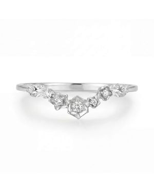 Azura Jewelry New York Floral Nesting Band Vermeil - White