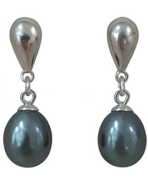 Pearl Code Pearl Drop Earrings - Blue