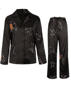 NOT JUST PAJAMA The Dream Long Pyjamas 2-Piece Set - Black