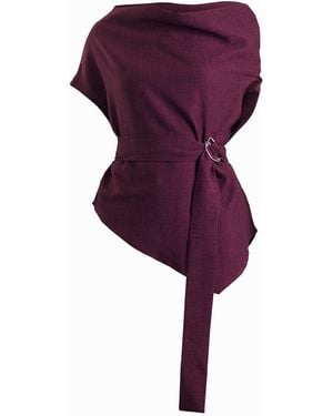 Meem Label Theo Plum Asymmetric Top - Purple