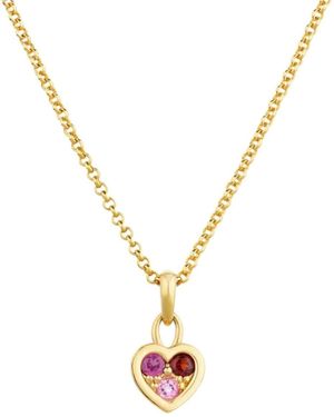 Dinny Hall My World Gem Heart Pendant - Metallic