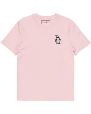 Anchor and Crew Cotton Penguin Suit Actual Life Organic Cotton Embroidered T-Shirt - Pink
