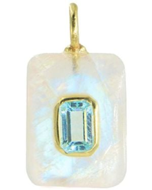 KAMARIA Moonstone Gemstone Pendant With Topaz - Blue