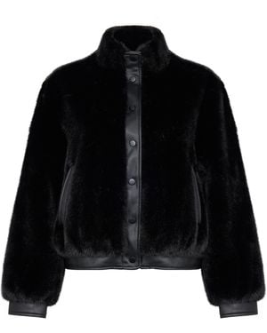 ISSY LONDON Jolie Bomber Jacket Vegan Luxe Pile Faux Fur - Black