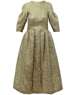 KAROLINA OZOLINSIUTE Auriel Metalic Party Dress - Green