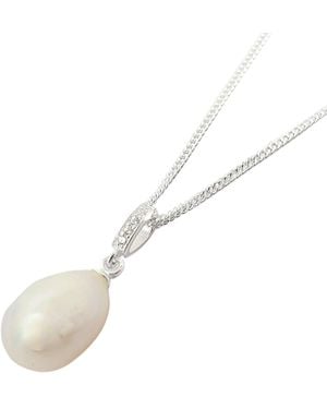 Harfi Dainty Peal Pendant Sterling Necklace - White