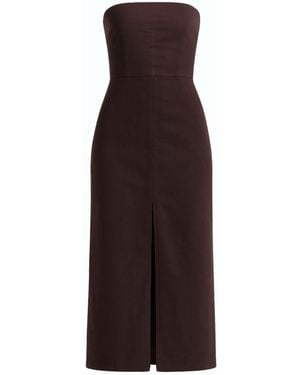 Monlicia Akasha Strapless Cotton Blend Midi Dress – - Brown
