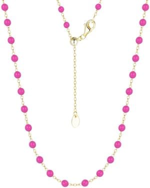 KAMARIA Enamel Beaded Chain Necklace - Pink