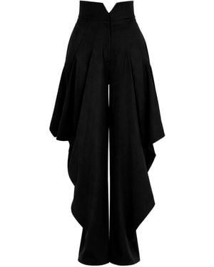 Julia Allert High-Waist Barrel Trousers - Black