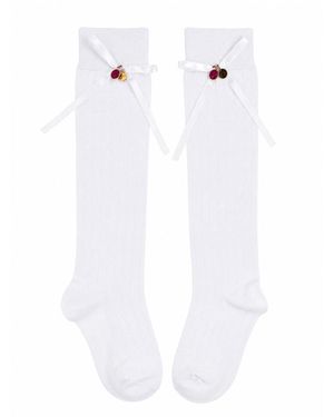 ADIBA Ruby Royale Bow Socks - White