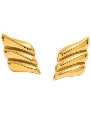 Bermuda Watch Company Annie Apple Orelia Oversized Ridge Studs - Yellow