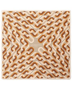 Le Parmentier Neutrals Chain Motif Bandana Silk Scarf - Natural