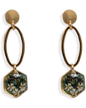 Kate Koel Floral Dangle Earrings - Metallic
