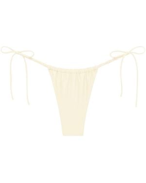 Montce Neutrals Cream Silkie Brasil Scrunch Bikini Bottom - White