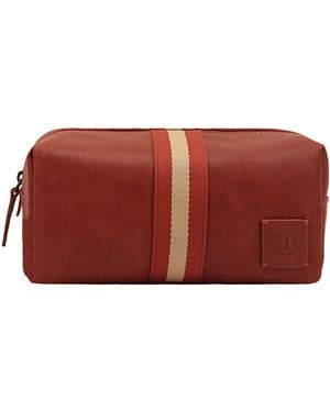 Lloyd Baker Leo Leather Washbag - Red