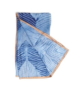 Variously Samu Hand Printed Shibori Silk Chiffon Scarf - Blue