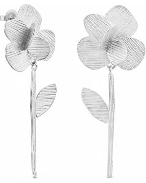 Joidart Long-Plated Earrings Pampalonia - White
