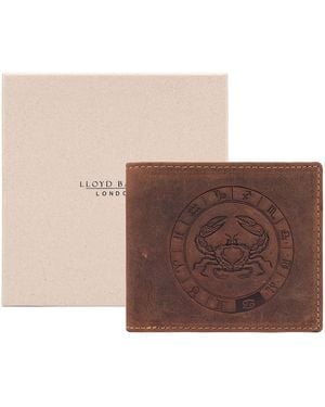 Lloyd Baker Zodiac-Cancer Distressed Leather Wallet - Brown