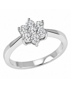 Artisan 18K With Diamond Flower Ring - Metallic