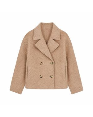 Yumi' Neutrals Boxy Cropped Jacket - Natural