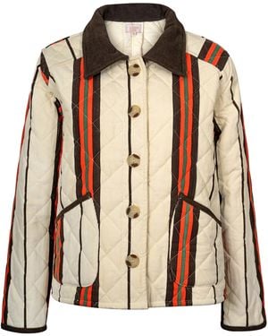 SUNSHINE TIENDA Vintage Stripe Barn Jacket - Brown