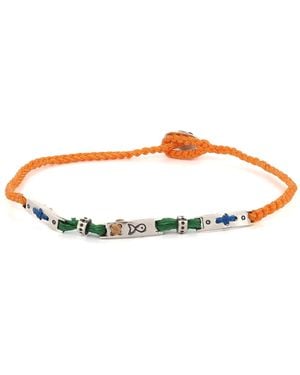 Ebru Jewelry Sterling Spiritual Symbols Woven Hope Braided Bracelet - Brown