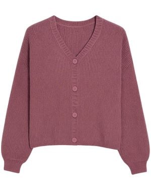 Yumi' Marl Knit Cardigan - Purple