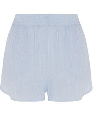 The Summer Edit Darcy Linen Short - Blue