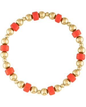 Olivia Le Flora Coral Heishi Bracelet - Red