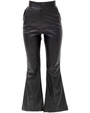 Maison Bogomil Bell Bottom Faux Leather Pants - Black