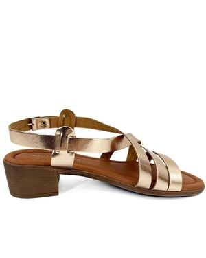 Altramoda Redressing the World Lucca Cross-Strap Heeled Sandals For Vegetable-Tanned Leather - Brown