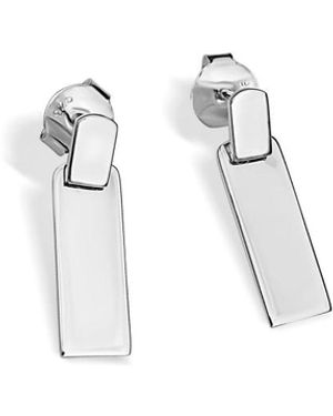FV Jewellery Bijoux Double Rectangle Earrings - White