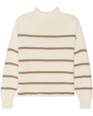 Ellsworth & Ivey Cornelia Mock Neck Jumper Ivory/Warm - Natural
