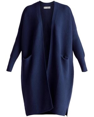 Paisie Long Ribbed Cardigan - Blue