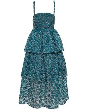 KAROLINA OZOLINSIUTE Eila Organza Maxi Dress - Blue