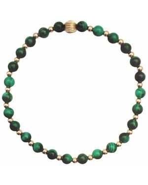 Becket + Quill Malachite Stretch Bracelet - Black