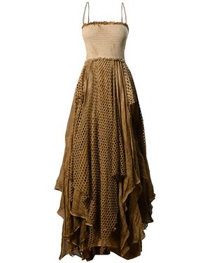 Zhenabia Boho Maxi Bloom Dress - Brown