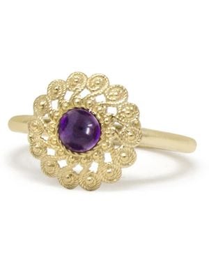 Vintouch Italy Filigrana-Plated Amethyst Ring - Multicolour