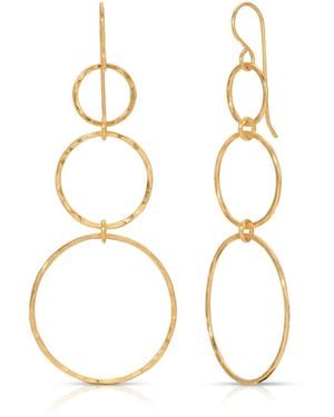 Heather Hawkins Jewelry Graduated Three Link Earrings - Metallic
