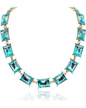 Michael Nash Jewelry Aquamarine Crystal Octagon Necklace - Blue