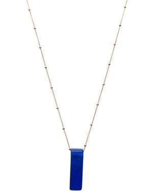 Smart Glass Jewelry Recycled Bottle Glass Stiletto Necklace Cobalt Fill - Metallic