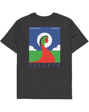 Anchor and Crew Heather Three Celeste Editions Organic Cotton T-Shirt - Black