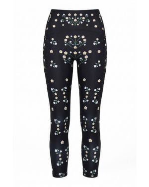 Jessie Zhao New York Night Garden High-Waisted Cropped Leggings - Black
