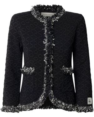 The Extreme Collection Jacket With Metallic And Frayed Trims - Black