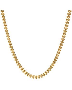 Elk & Bloom 14K Leaf Chain Choker Necklace - Metallic