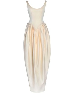 Miss Circle New York Udana Butter Drop Waist Tulip Gown - White